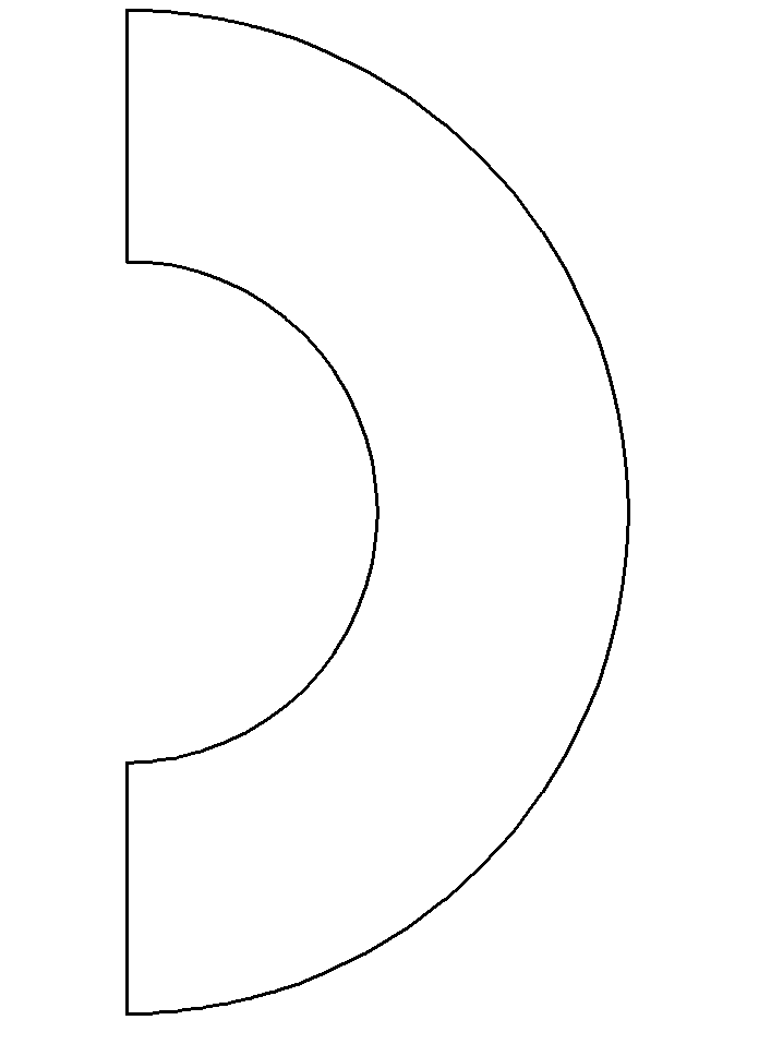 Simple shapes. Half circle image.